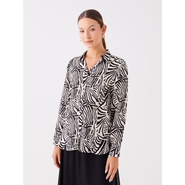 Patterned Long Sleeve Women's Shirt