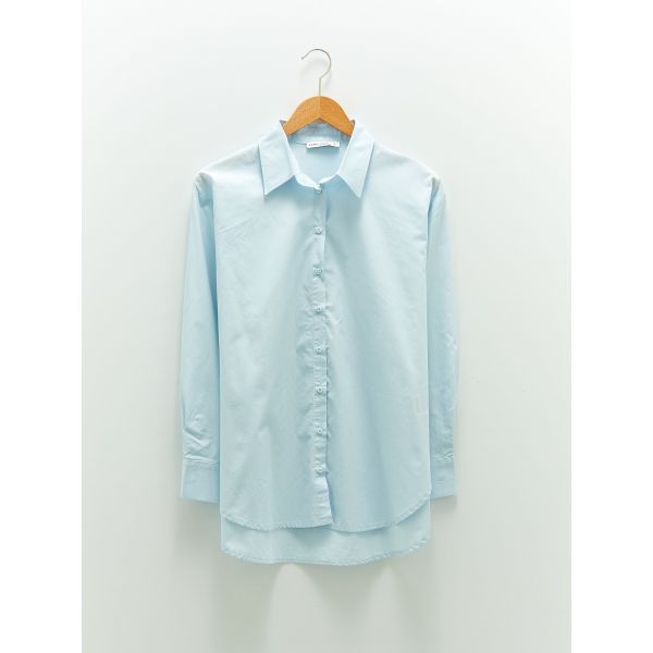 Buttoned Long Sleeve Poplin Women's Shirt