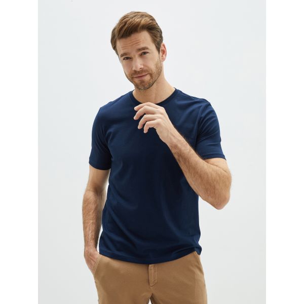 Crew Neck Short Sleeve Combed Cotton Men's T-shirt