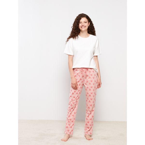 Elastic Waist Patterned Women's Pajama Bottoms