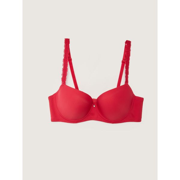 Underwire Unfilled Adjustable Strap Plain Bra