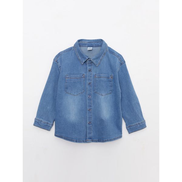 Basic Long Sleeve Baby Boy Jean Shirt