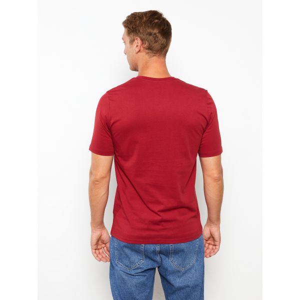 V Neck Short Sleeve Combed Cotton Men's T-shirt