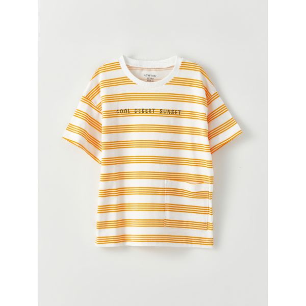 Crew Neck Short Sleeve Striped Baby Boy T-Shirt