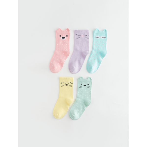 Patterned Girl Socket Socks 5-Pack