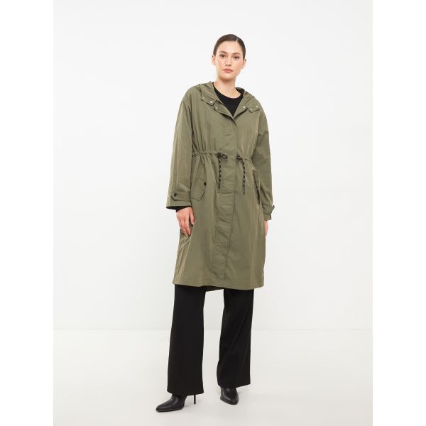 Hooded Regular Long Sleeve Women's Raincoat