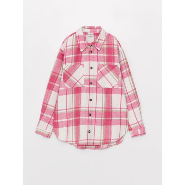 Plaid Long Sleeve Girl Shirt Jacket