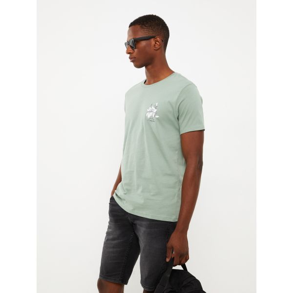 Crew Neck Short Sleeve Printed Men's T-shirt