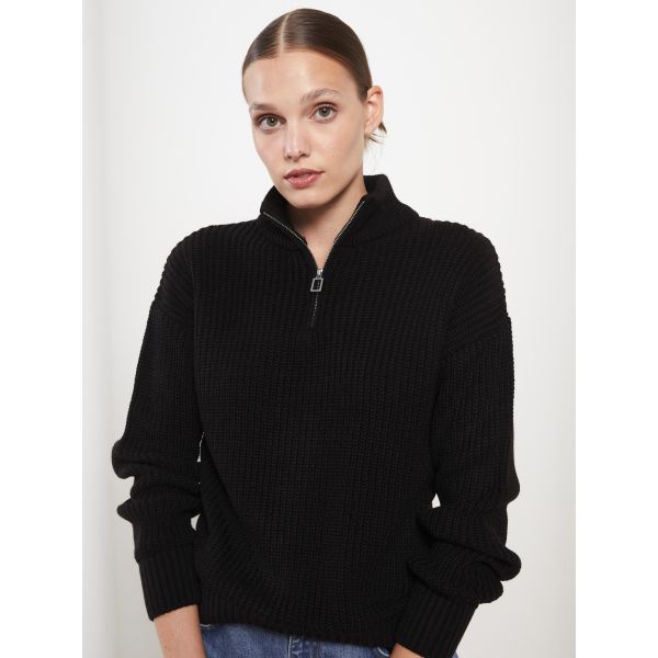 Half Turtleneck Regular Long Sleeve Women's Tricot Sweater