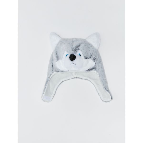 3D Plush Detailed Boy Snow Hat