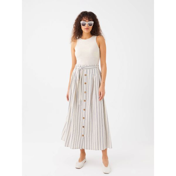 Elastic Waist Striped Women Skirt