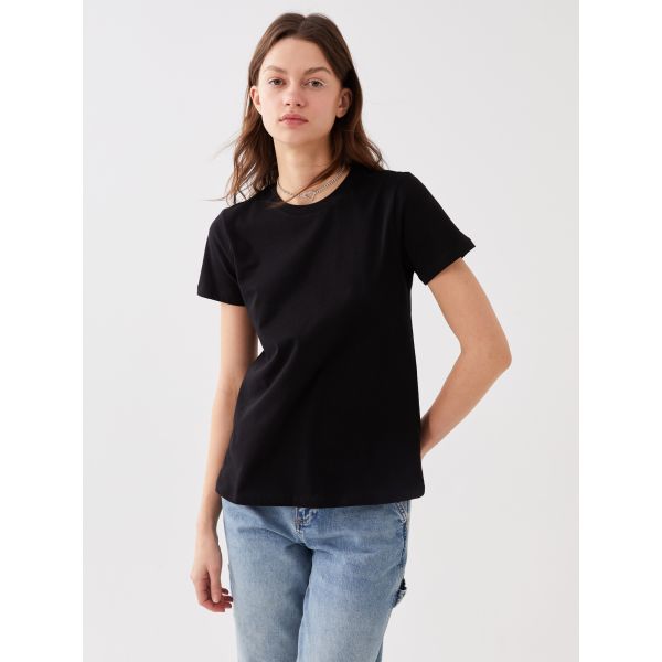 Women Crew Neck Straight Short Sleeve T-Shirt