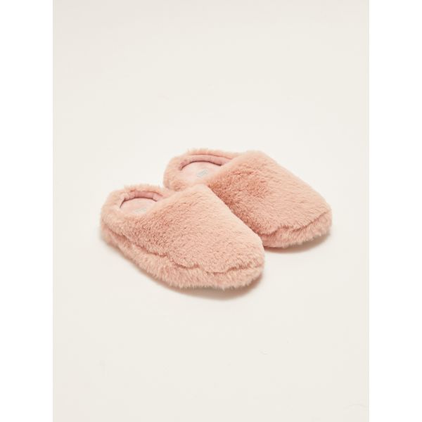 Plush Detailed Girls' Slippers