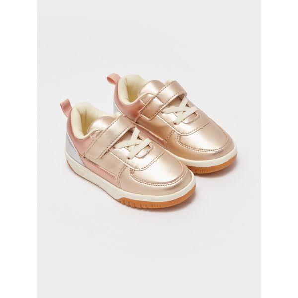 Leather Look Baby Girl Sneakers