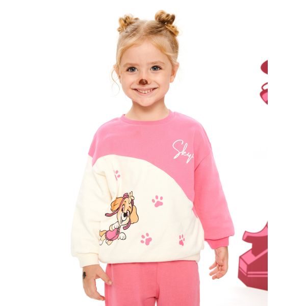 Crew Neck Long Sleeve Paw Patrol Printed Baby Girl Sweatshirt