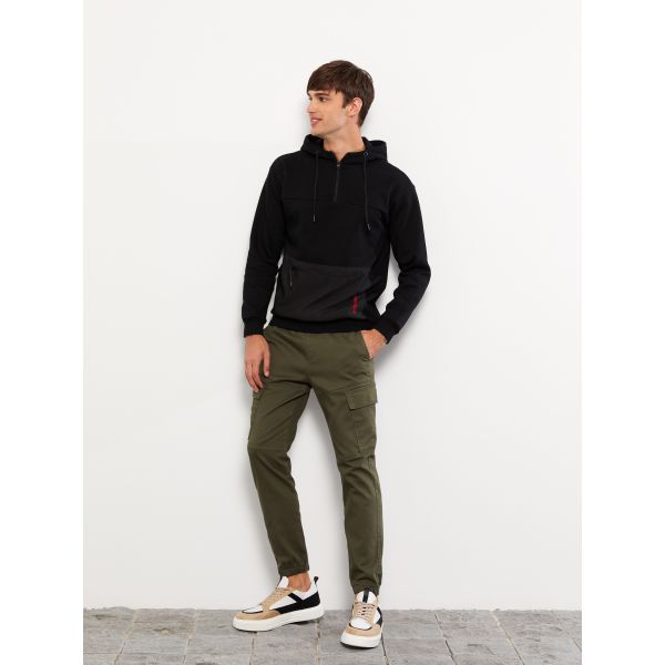 Slim Fit Gabardine Men's Cargo Trousers