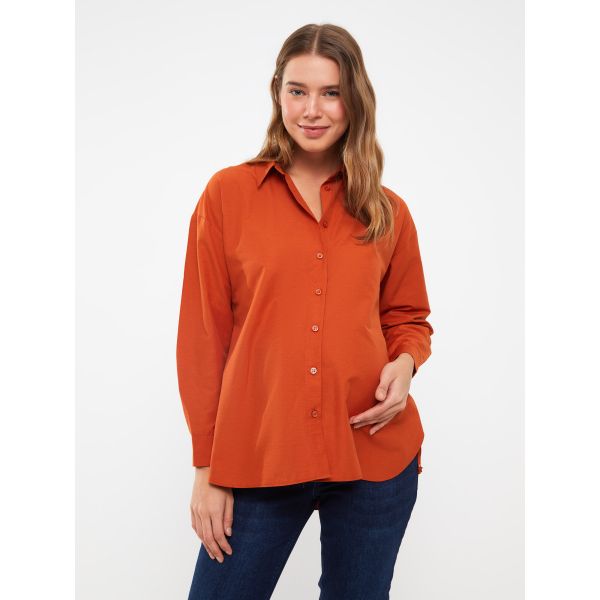 Shirt Neck Regular Long Sleeve Maternity Tunic