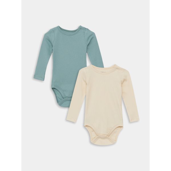 Crew Neck Baby Boy Snap Snap Body 2 Pack