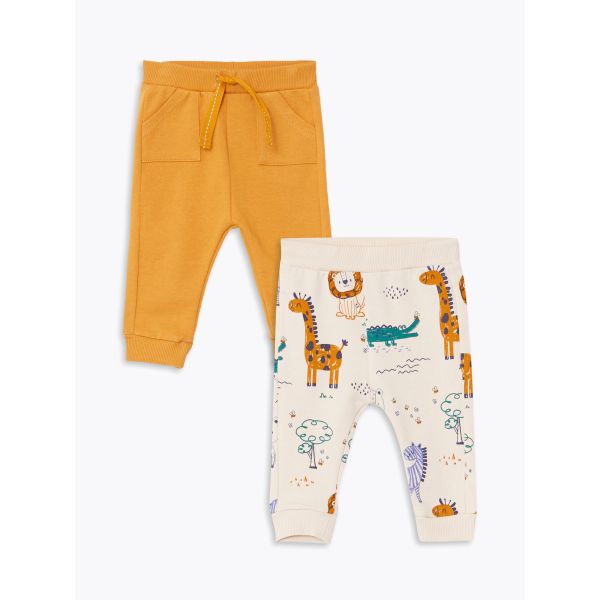 Elastic Waist Cotton Baby Boy Trousers 2-Pack