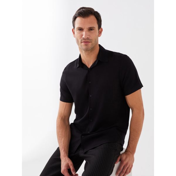 Regular Fit Short Sleeve Viscose Men's Shirt