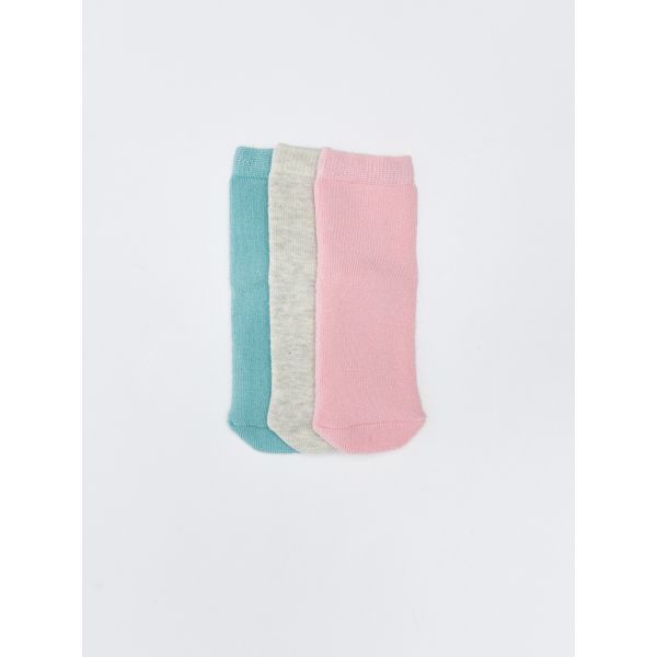 Basic Baby Girl Towel Socket Socks 3-Pack