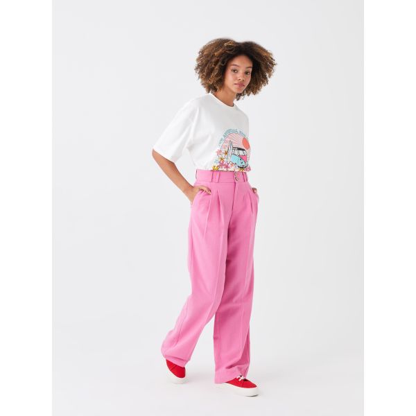 Relaxed Fit Regular Bell-Bottoms Women's Trousers