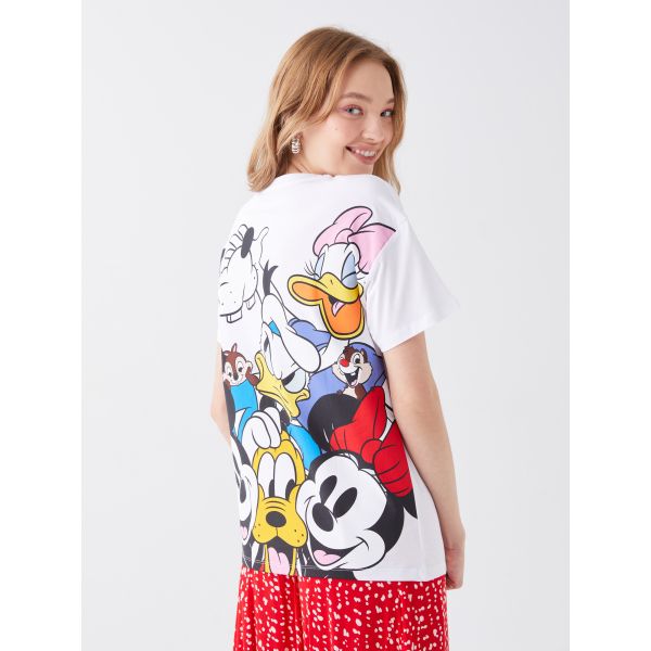 Crew Neck Disney Printed Short Sleeve Women's T-Shirt