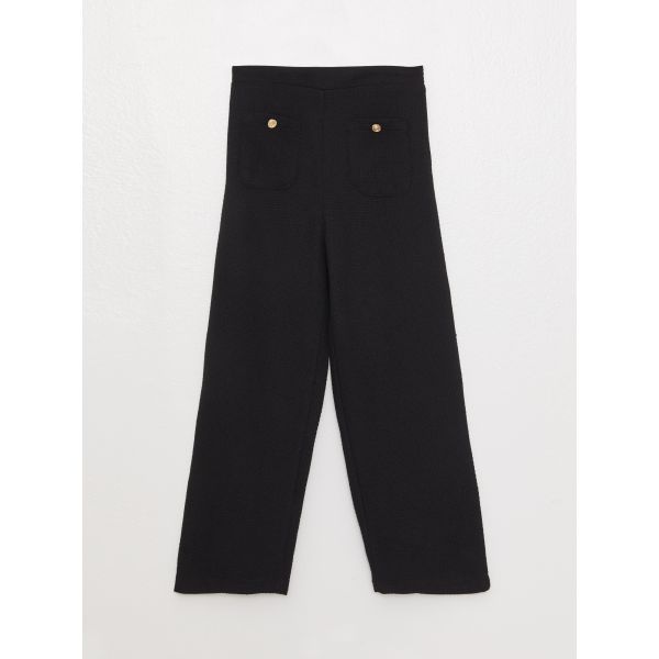 Basic Wide Leg Girls' Trousers