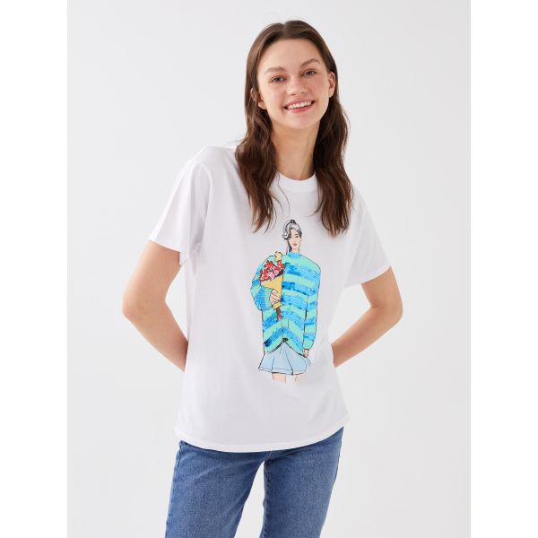 Women's Crew Neck Printed T-Shirt