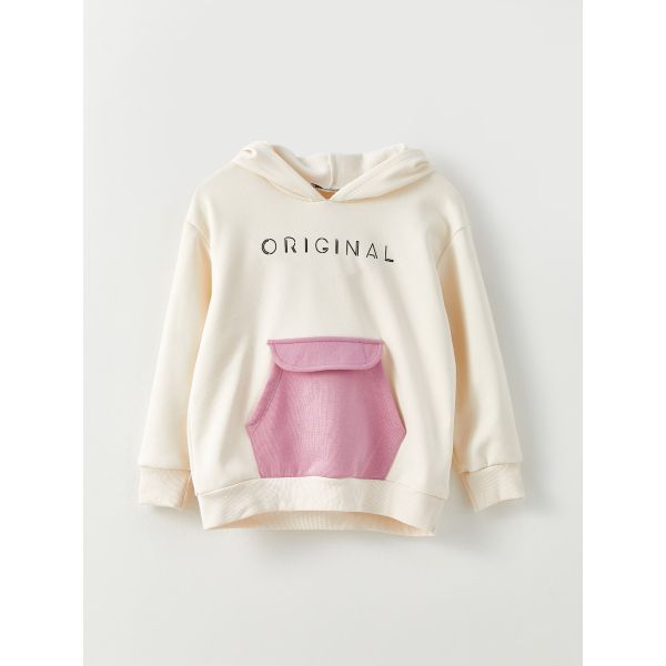 Hooded Printed Long Sleeve Girl Sweatshirt