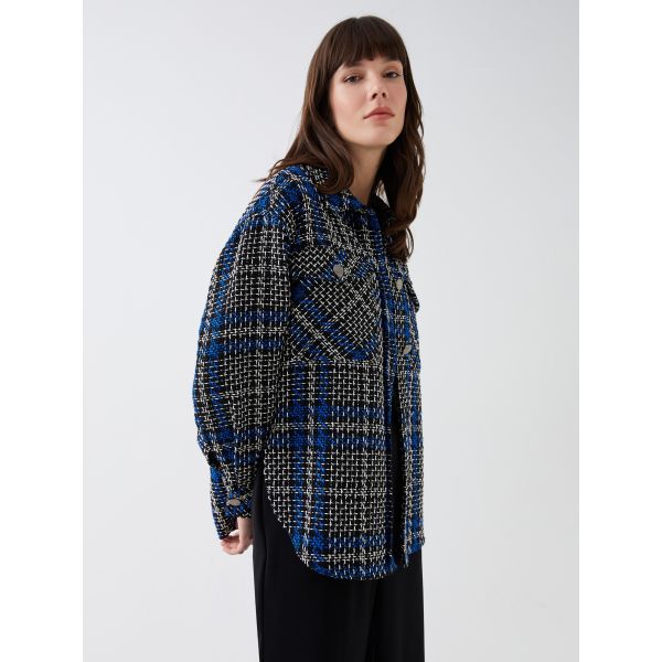 Plaid Long Sleeve Women's Shirt Jacket