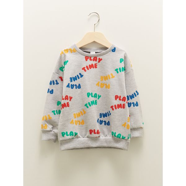 Crew Neck Long Sleeve Printed Baby Boy Sweatshirt