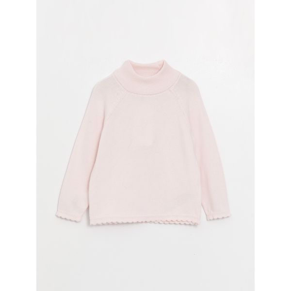 Stand Up Collar Long Sleeve Baby Girl Knitwear Sweater