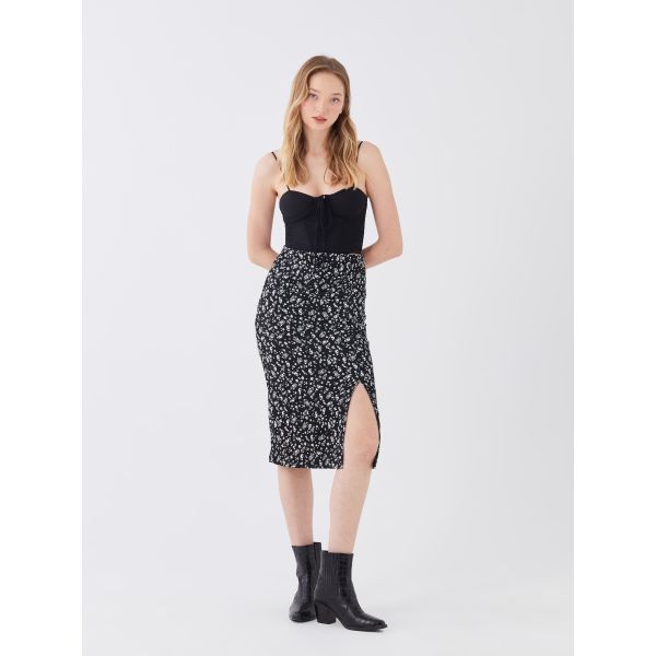 Women's Pencil Skirt With Elastic Waist Pattern