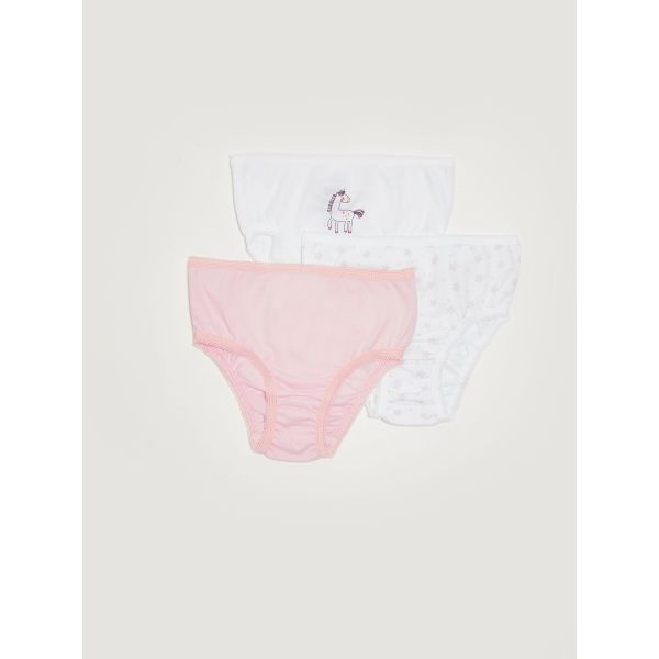 Elastic Waist Cotton Baby Girl Panties 3 Pieces