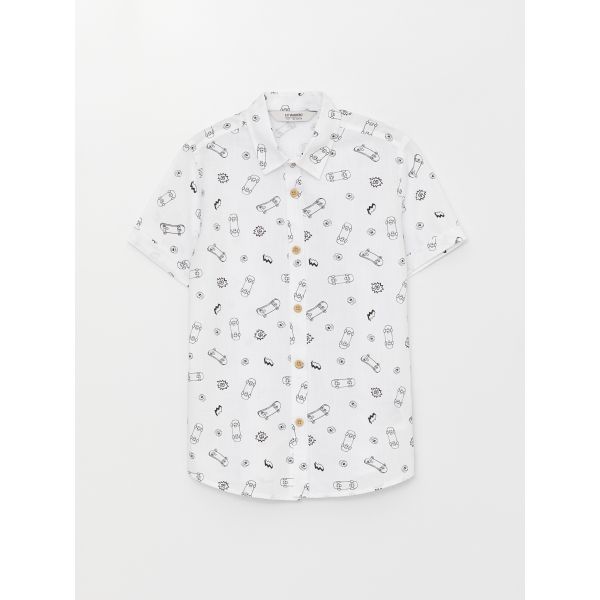 Patterned Short Sleeve Boy Shirt