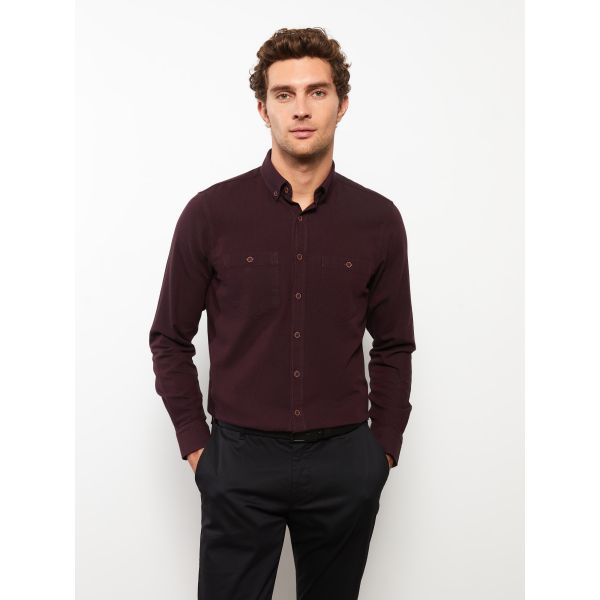 Regular Fit Long Sleeve Gabardine Men's Shirt