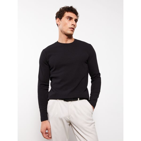 Crew Neck Long Sleeve Basic Men's T-shirt