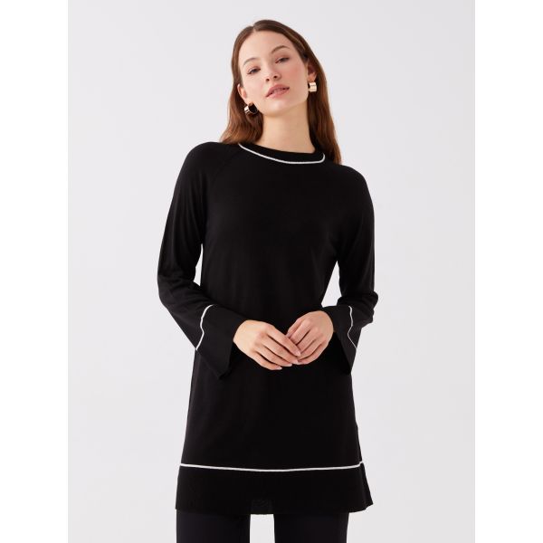 Crew Neck Regular Long Sleeve Women's Tricot Tunic