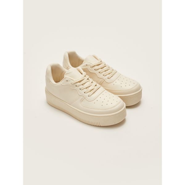 Women's Leather-Look Lace-Up Sneaker