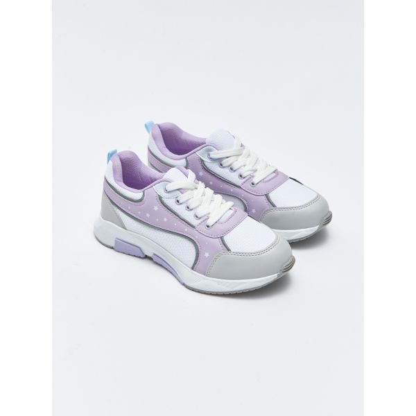 Lace-Up Printed Girls' Active Sneakers