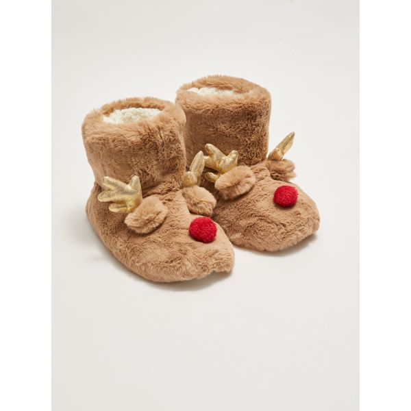 3D Appliqué Plush Women's House Boots