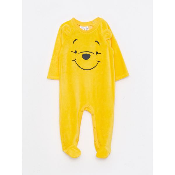 Crew Neck Long Sleeve Winnie the Pooh Embroidered Baby Boy Rompers