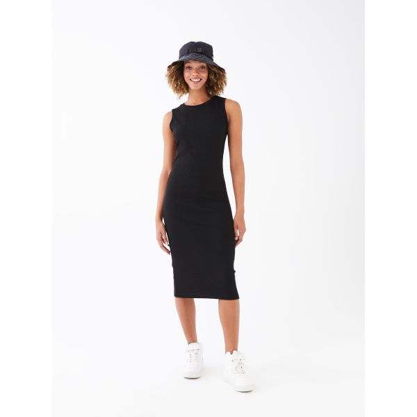 Crew Neck Straight Strap Women's Dress