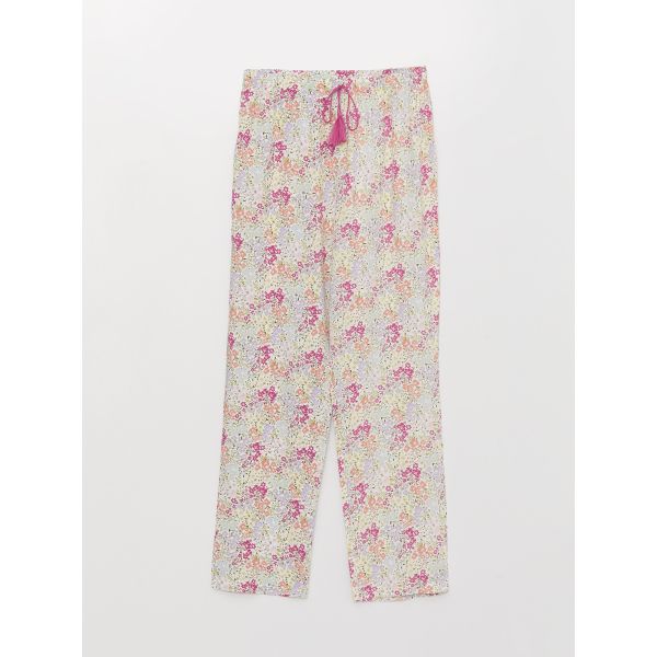 Women's Elastic Waist Floral Pajama Bottom