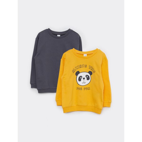 Crew Neck Long Sleeve Baby Boy Sweatshirt 2-Pack