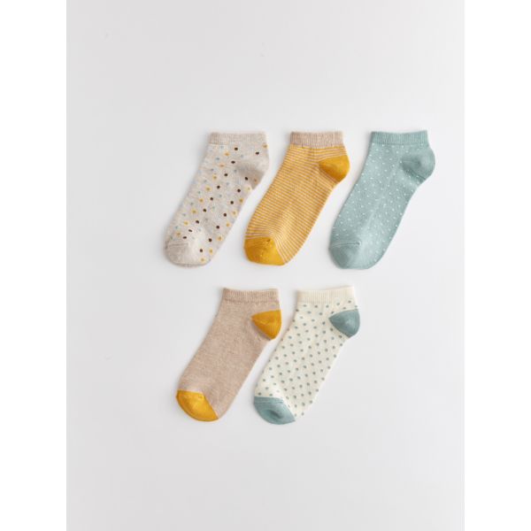 Patterned Women's Booties Socks 5-Pack