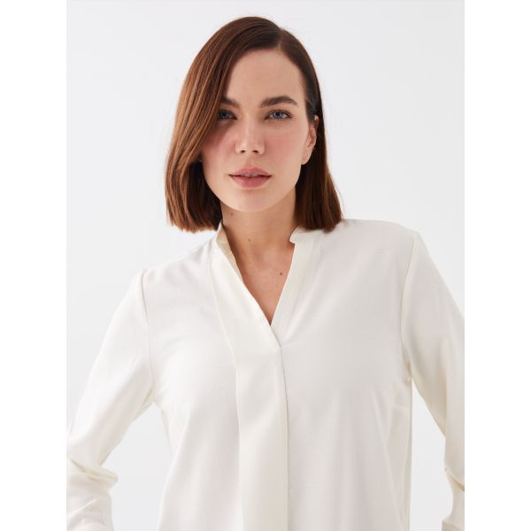 Turtleneck Straight Long Sleeve Women Blouse