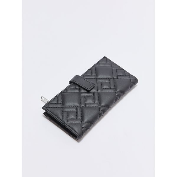 Leather Look Quilted Women Wallet