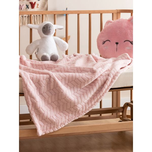 Patterned Baby Girl Plush Blanket